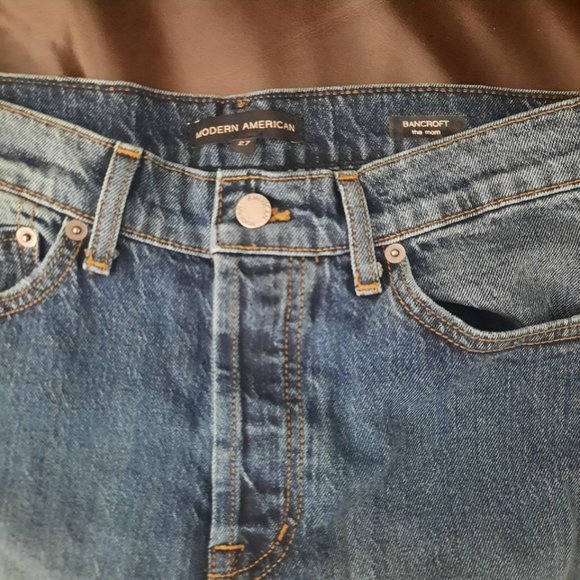 Modern American Bancroft High Waist Tapered Jeans in After Math, Size 27 - Picture 3 of 5